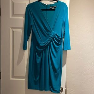 Karl Langerfield turquoise, long, sleeved dress size 12